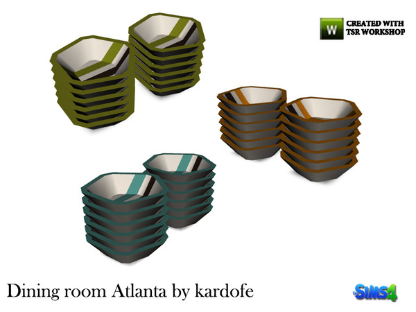 Sims 4 — kardofe_Dining room Atlanta_Bowls by kardofe — Stacked bowls, decorative, in three color options 