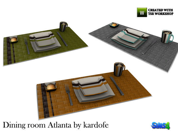 Sims 4 — kardofe_Dining room Atlanta_Placemat by kardofe — Individual raffia tablecloth, with cutlery and everything you