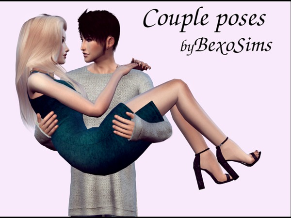 Sims 4 — Couple poses #1 by BexoSims — You will NEED - the Pose Player by Andrew's Studio: