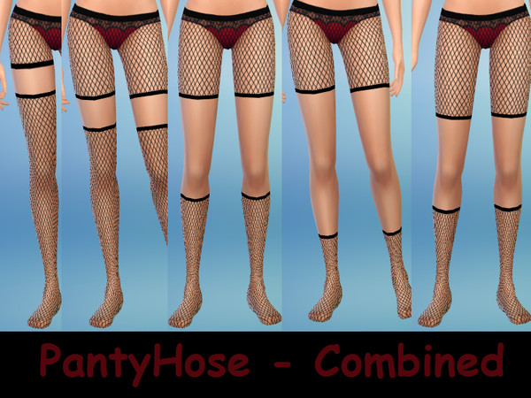 Sims 4 — Fishnet Tights by PandaMea — Several options, upper, lower, and combined