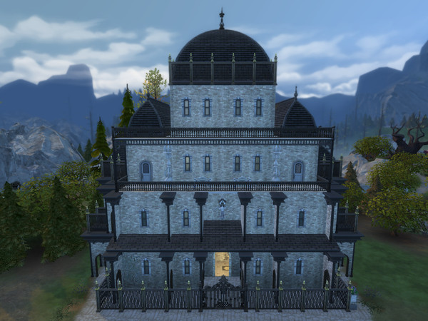 Sims 4 — Gothic Castle by caiocesarcms — A Gothic castle with a pool of blood! Includes: One captivity room with grids to