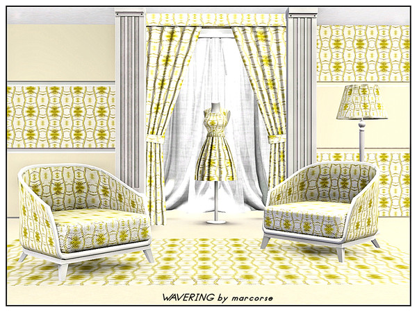 Sims 3 — Wavering_marcorse by marcorse — Abstract pattern: abstract vertical design of wavy lines and solid shapes in