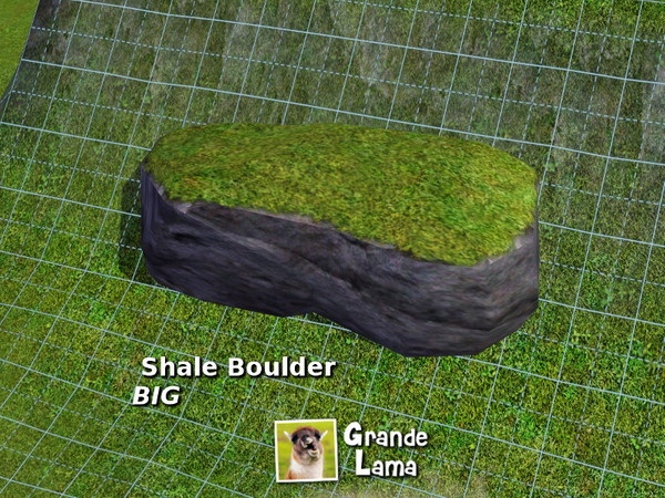 Sims 3 — GrandeLama Shale Grassy Boulder - BIG by GrandeLama — part of GrandeLama Grassy Boulders set