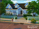 Sims 4 — Burghfield-no cc by JanisaSims — A one-story home located on the 40x30 Parkshore lot in Willow Creek. It has