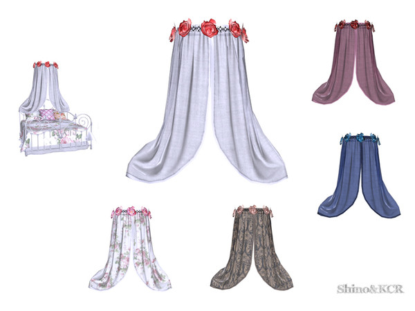 Sims 4 — Shabby Chic Bedroom - Canopy by ShinoKCR — Trendy Shabby Chic Furniture for your Sims find it in Sculptures you