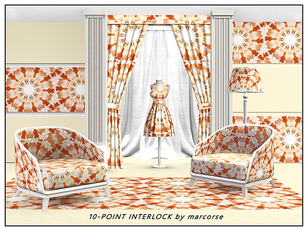 Sims 3 — 10Point Interlock_marcorse by marcorse — Geometric pattern: stylised compass rose with interlocking diagonals in