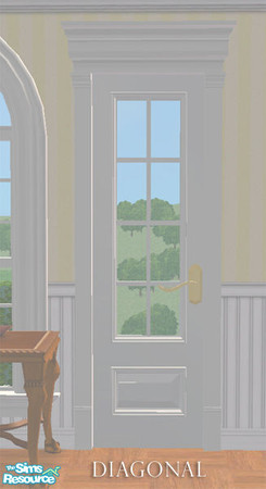 Sims 2 — Georgian French Door - Diagonal by phoenix_phaerie — Diagonal mesh of the Georgian French door. Note: Requires