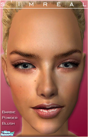 Sims 2 — Barbie Powder Blush - Cool Orange by IcedMango — Color blush for cheeks and face, nose and chin. Highlights the
