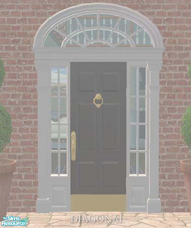 Sims 2 — Georgian Entry Door - Diagonal by phoenix_phaerie — Diagonal mesh of the Georgian Style entry door.