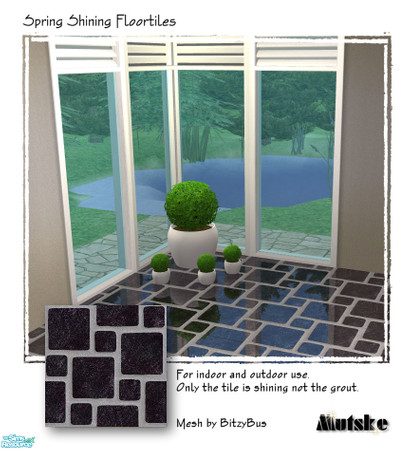 Sims 2 — Spring Shining Floor - Black by Mutske — These are recolors from BitzyBus "Floor Mirror - Square". The