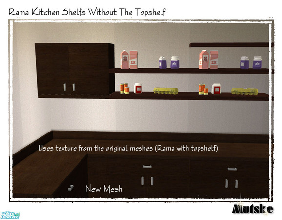 Sims 2 — Rama without the topshelf - Shelf III by Mutske — Made these on request. Uses the texture from the original