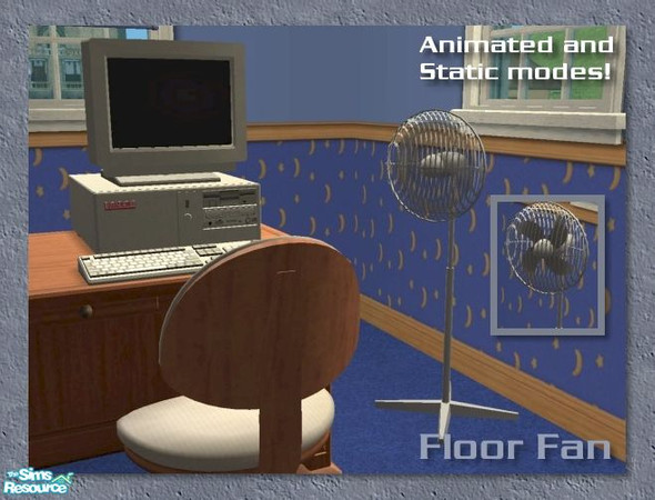 Sims 2 — Animated Floor Standing Pedestal Fan by Cyclonesue — Improve any room's environment score with this fan. Fully