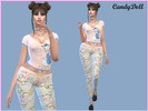 Sims 4 — CandyDoll Daisy Duck Duvet Day Set by CandyDolluk — a super cute daisy duck tee and leggings hope you like it...