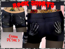 Sims 4 — Rock Shorts by m0rt — Rock - Gothic shorts chain decor and retro skeleton hand patch