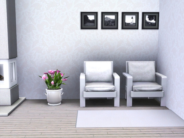 Sims 3 — White Lace Big by Prickly_Hedgehog — Large white lace pattern on white background. Found under fabrics.