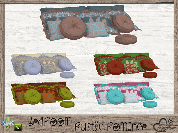 Sims 4 — Bedroom Rustic Romance Pillow for Doublebed by BuffSumm — Part of the *Bedroom Rustic Romance* ***TSRAA***