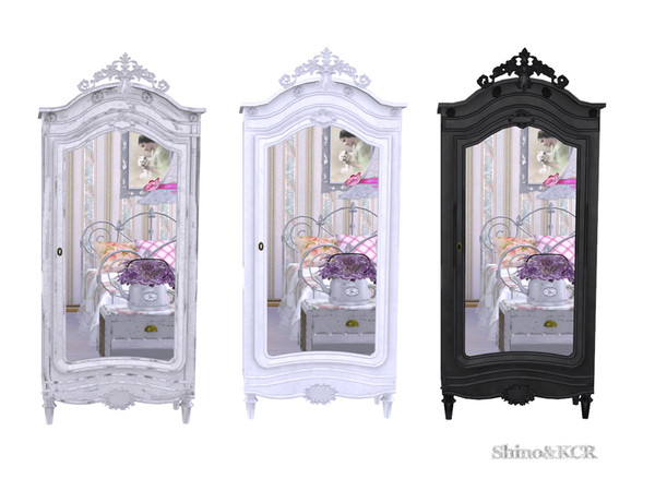 Sims 4 — Shabby Chic Living - Cabinet with Mirror by ShinoKCR — Set of Shabby Chic Objects for your Simmies! In Endtables