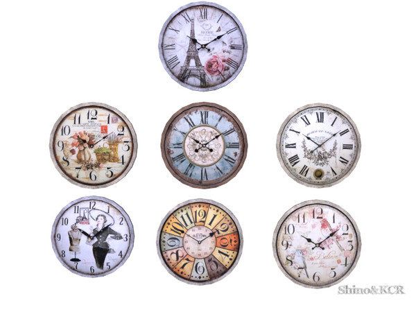 Sims 4 — Shabby Chic Living - Wall Clock by ShinoKCR — Sample of Shabby Chic objects for your Simmies! in Wall Sculptures