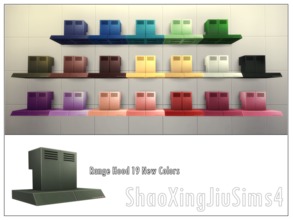 Sims 4 — Range Hood 19 New Colors by jeisse197 — 19 recolor in, hope you like it! Category : Objects Please do not modify