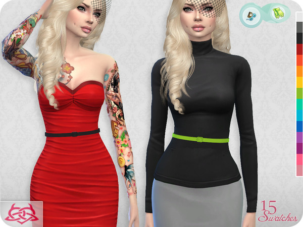 Sims 4 — Belt 1 (original mesh) by Colores_Urbanos — 15 recolors - Find the belt in gloves New mesh made by me Your game