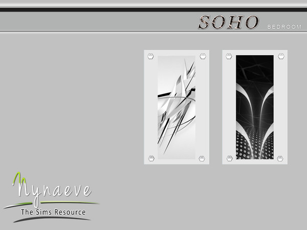 Sims 4 — Soho Abstract Print by NynaeveDesign — Soho Bedroom - Abstract Print Located in: Decor - Paintings and Posters
