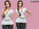 Sims 4 — CandyDoll Eagle Print Choker Neck T-Shirt by CandyDolluk — Cover the basics on casual days this season with this