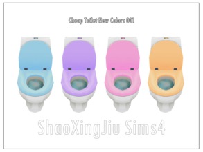 Sims 4 — Cheap Toilet New Colors 001 by jeisse197 — 4 recolor in, hope you like it! 1.Added button 2.lid color change