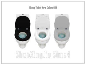 Sims 4 — Cheap Toilet New Colors 004 by jeisse197 — 3 recolor in, hope you like it! 1.Added button 2.lid color change