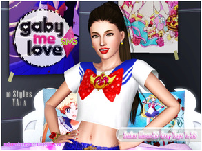 Sims 3 — [Gabymelove Sims] Sailor Moon SS Crop Tops V-S3  YA/A by gabymelove — 10 Crop Tops inspired by the Sailor Scouts