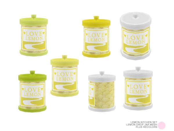 Sims 4 — Lemon Drop Jar Mesh by DOT — Lemon Drop Jar Mesh by DOT of The Sims Resource