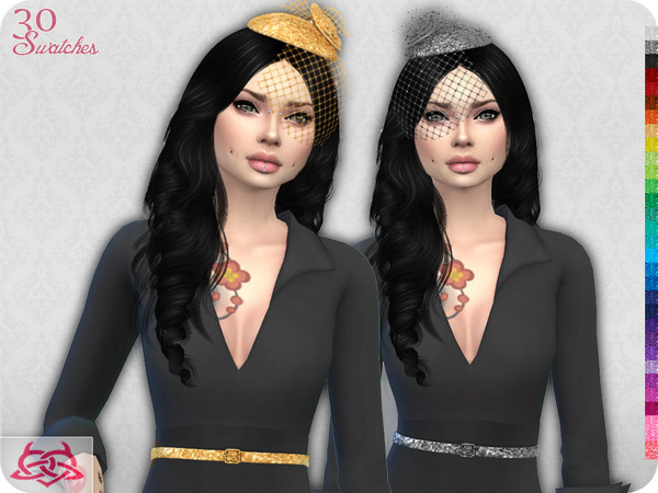 Sims 4 — Set Headdress & Belt RECOLOR 1 (Needs mesh by Colores_Urbanos — This set contains: headdress left side,