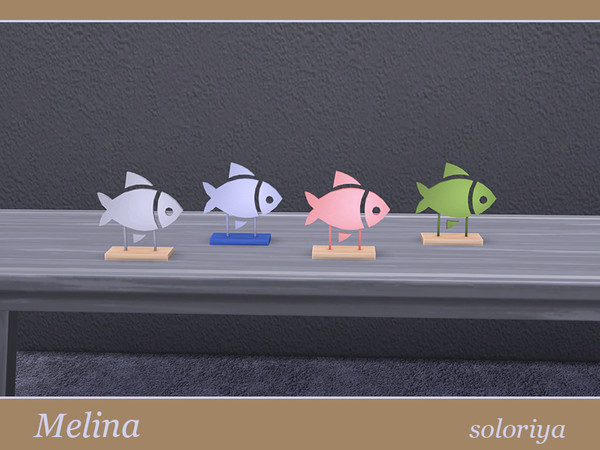 Sims 4 — Melina Fish by soloriya — Small deco fish. Part of Melina set. 4 color variations. Category: Decorative -