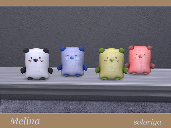 Sims 4 — Melina Pillow Bear by soloriya — Decorative pillow bear. You can place it on any surfaces. 4 color variations.