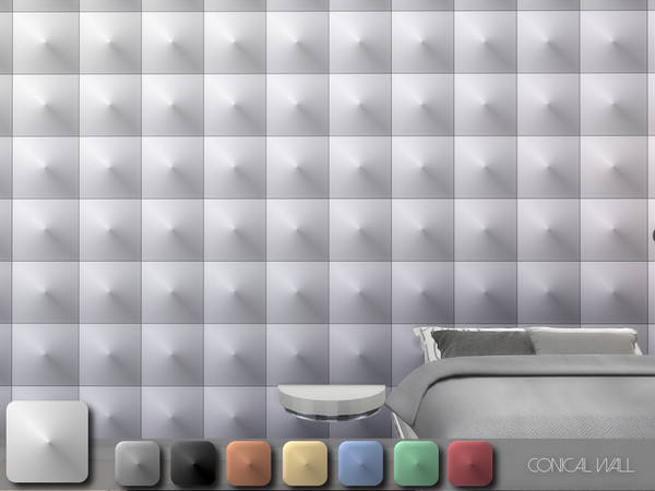Sims 4 — Conical Wall by Torque3 — These conical walls provide a dimensional look for your builds with their raised