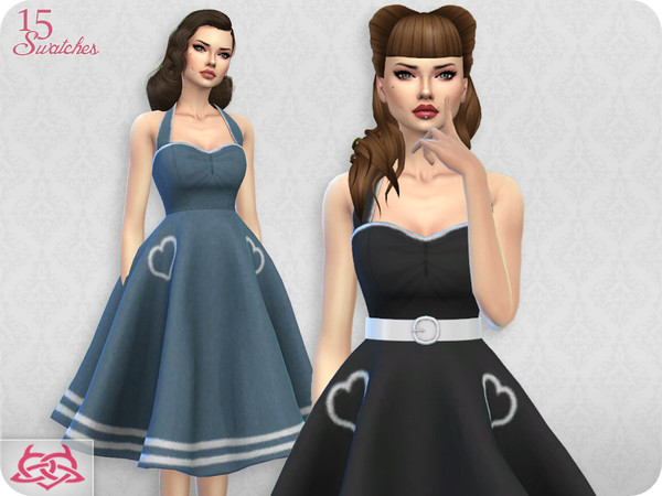 Sims 4 — Sarah dress RECOLOR 8 (Needs mesh) by Colores_Urbanos — 15 recolors - vivos Need mesh, look at recommended. Your