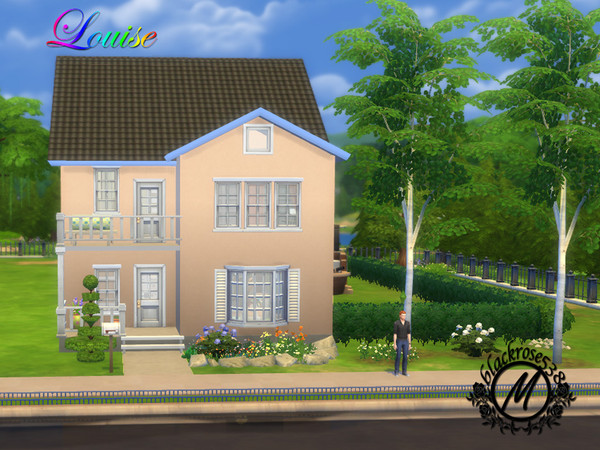 Sims 4 — Louise by blackrose538 — A lovely, three bedroom home for a small family. Backyard is completely decorated.