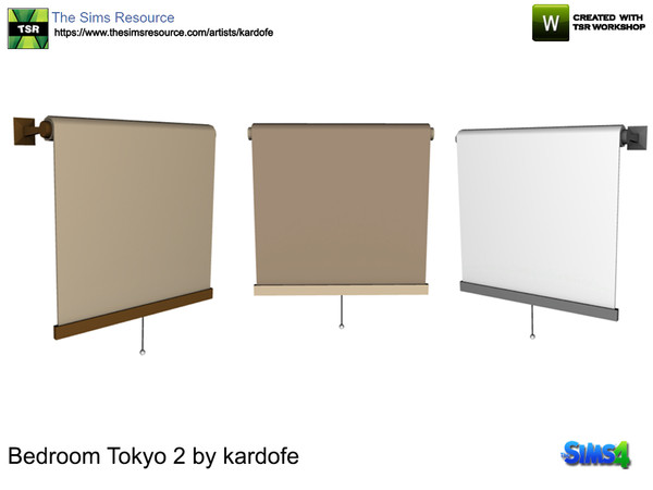 Sims 4 — kardofe_Bedroom Tokyo_Roller blind by kardofe — Roller shutter, pick up, three color options 
