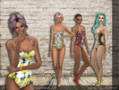Sims 4 — Sims A Porter Designer Printed Swimsuit Set by Sims_A_Porter — Sims A Porter Designer Printed Swimsuit Set (One