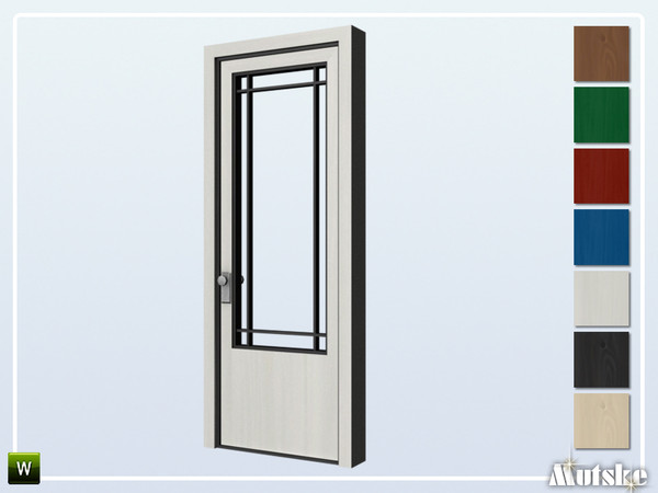 Sims 4 — Oxford Door Glass Single 2x1 by Mutske — Part of Window &amp; Door Oxford Collection. Made by Mutske@TSR. 