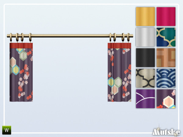 Sims 4 — Simplistic Curtain Counter 3x1 by Mutske — These curtains are designed for the simple individual who wants