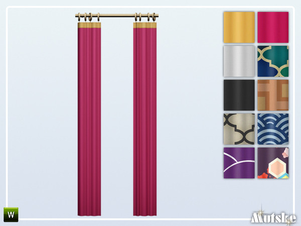 Sims 4 — Simplistic Curtain Tall 2x1 by Mutske — These curtains are designed for the simple individual who wants privacy,