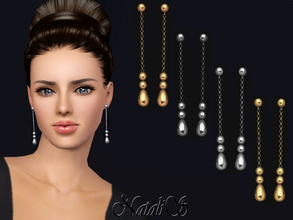 Sims 3 — NataliS TS3 Beaded chain drop earrings  by Natalis — Beaded chain drop earrings. FT-FA-YA
