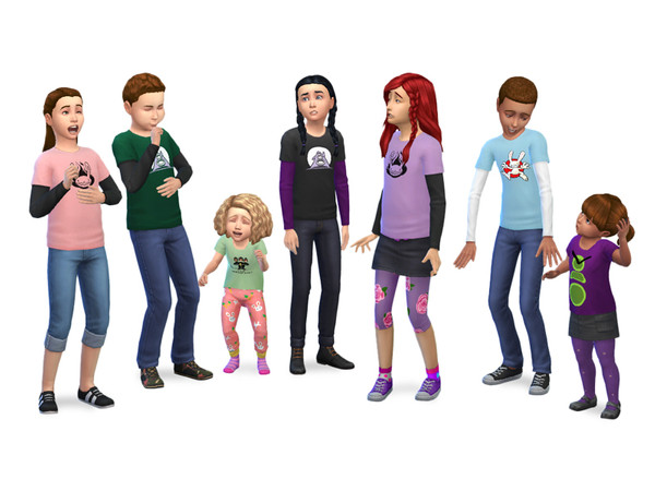 Sims 4 — Lucas Arts Top Set - Kids/Toddlers by Whistlebinky — A set of tops for your Sim children and toddlers that