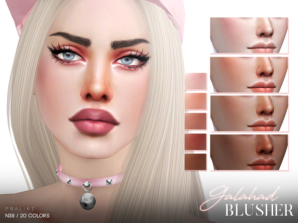 Sims 4 — Galahad Blusher N39 by Pralinesims — Powdery blush in 20 colors, all ages and genders.