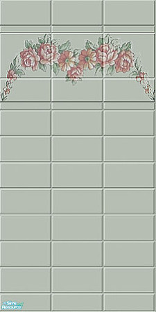 Sims 2 — 4 - 11 Free - Panel by Lorah — Brown and burgandy paisley, mint with pink roses, cream and tan palms.