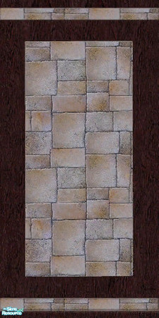 Sims 2 — Dark Wood-n-Stone Wall Inlay by tlkaska — This Dark Wood-n-Stone Panel with a stone inlay is inspired by the