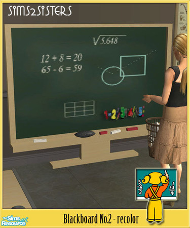 Sims 2 — S2S Classroom - Blackboard No.2- recolor by sims2sisters — 