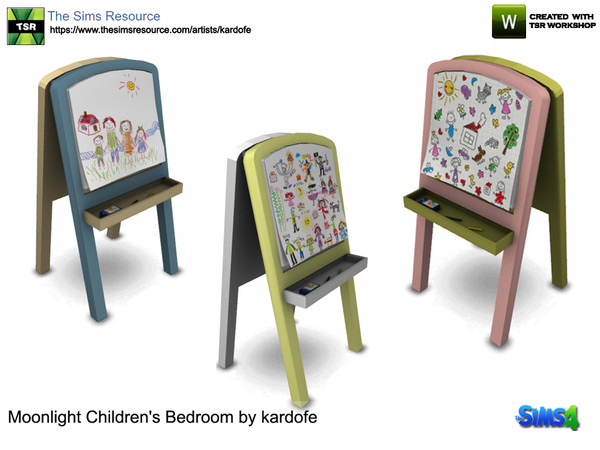 Sims 4 — kardofe_Moonlight Children's Bedroom_Blackboard by kardofe — Nice blackboard with children's drawings,