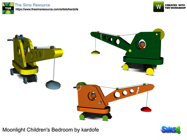 Sims 4 — kardofe_Moonlight Children's Bedroom_Toy crane by kardofe — Toy crane, only decorative, in three color options 