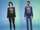 Sims 4 — Wubba Lubba Dub Dub Rick and Morty T-Shirt + Sweater Spa Day by Nineth — Available for Male and Female, Teen to